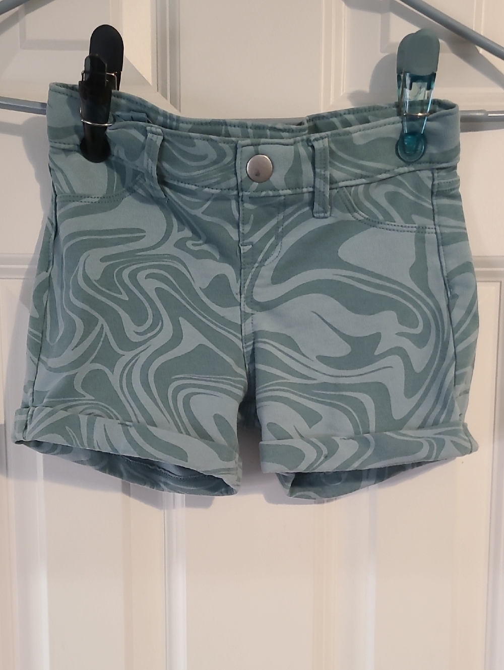 wonder nation Sage Green Swirl Pattern Shorts